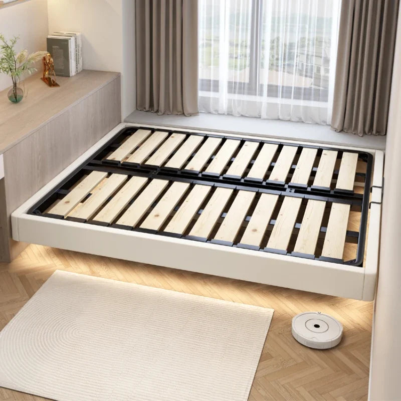 Individual Double Bed Frames Nordic Modern Minimalist Twin Double Bed Bases Wood Sleeping Luxury Cama Queen Size Hotel Furniture