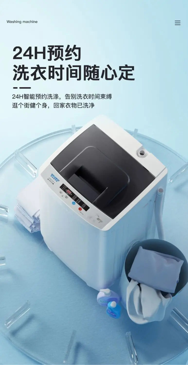 Automatic Washing Machine Large Capacity Household Dormitory Single Pulsator Rental Room  portable washing machine