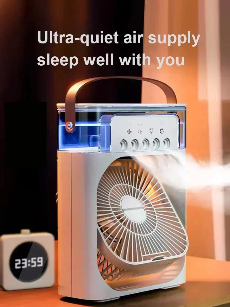 3-in-1 Portable Air Cooler - Mini Fan, Humidifier & LED Night Light