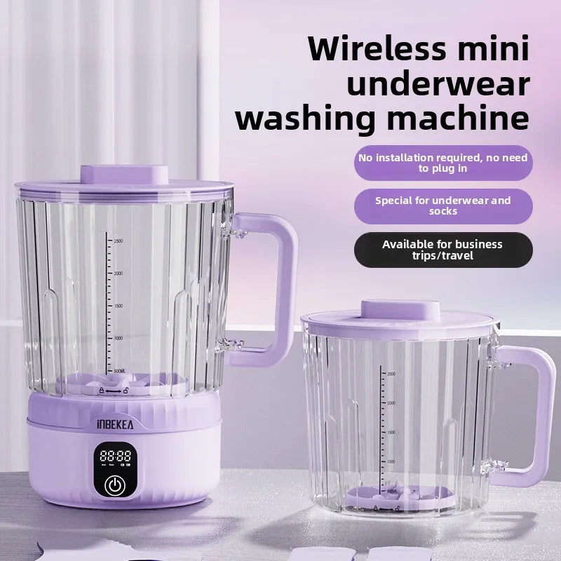 Mini Power Washer 7000 mAh USB Rechargeable for Travel Socks Underwear Underwear Wireless Portable Clothes Washing Cup 2.5L