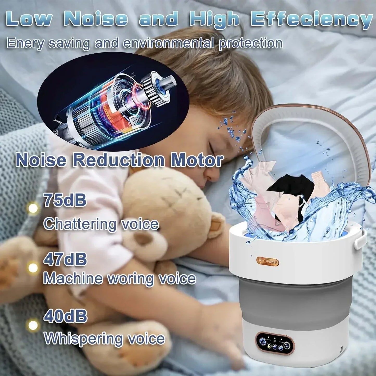 15L Foldable Washing Machine with Spin Dryer  Apartments Travel Portable Socks Underwear Panties Baby Clothe Washer Machine