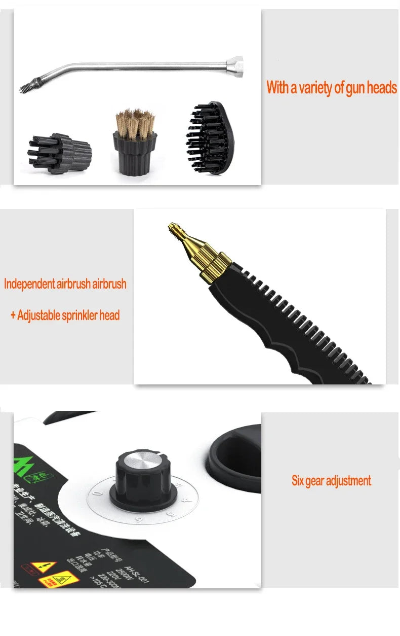 2025 New 1500W handheld steam cleaner Suitable for kitchen Bathroom Air conditioning Steam cleaning tools Portable steam cleaner