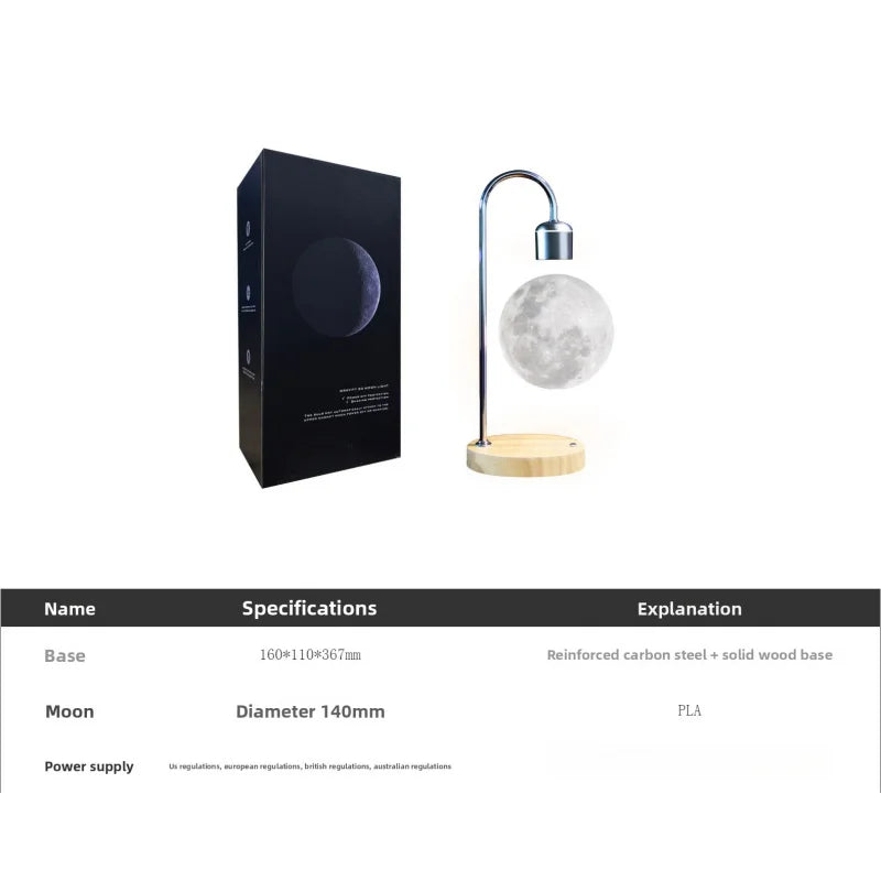 Magnetic Floating Moon Lamp | 3-Color LED Night Light