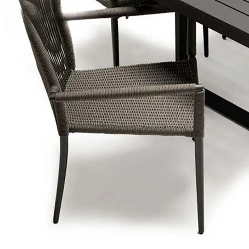 Outdoor Garden Sets Waterpoof Durable Extending square Aluminum Patio Table and Chairs Patio Furniture Sets Outdoor Dining Set