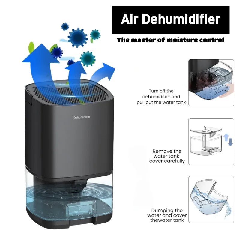 Smart Portable Air Purifier & Dehumidifier - Silent Multi-Function Home Air Treatment Device