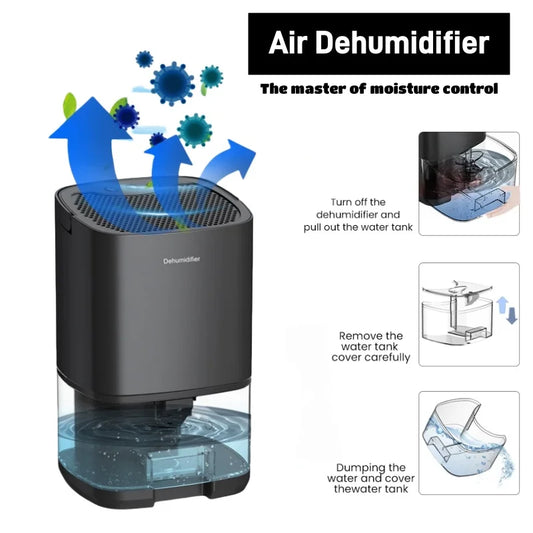 Smart Portable Air Purifier & Dehumidifier - Silent Multi-Function Home Air Treatment Device