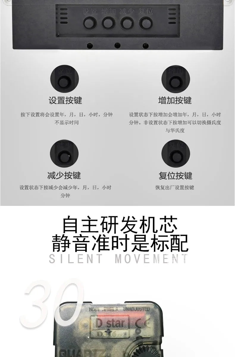 Unique Minimalist Wall Clock Night Light Unique Design Oversized Usa European Wall Clock Kitchen Modern Metal Horloge Decor