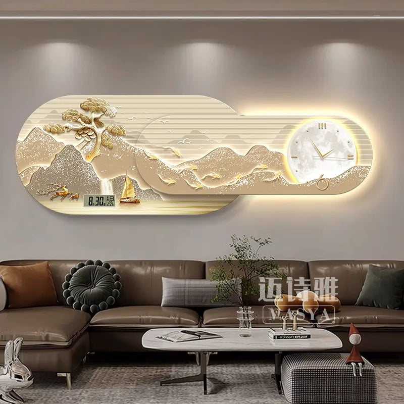 Unique Minimalist Wall Clock Night Light Unique Design Oversized Usa European Wall Clock Kitchen Modern Metal Horloge Decor