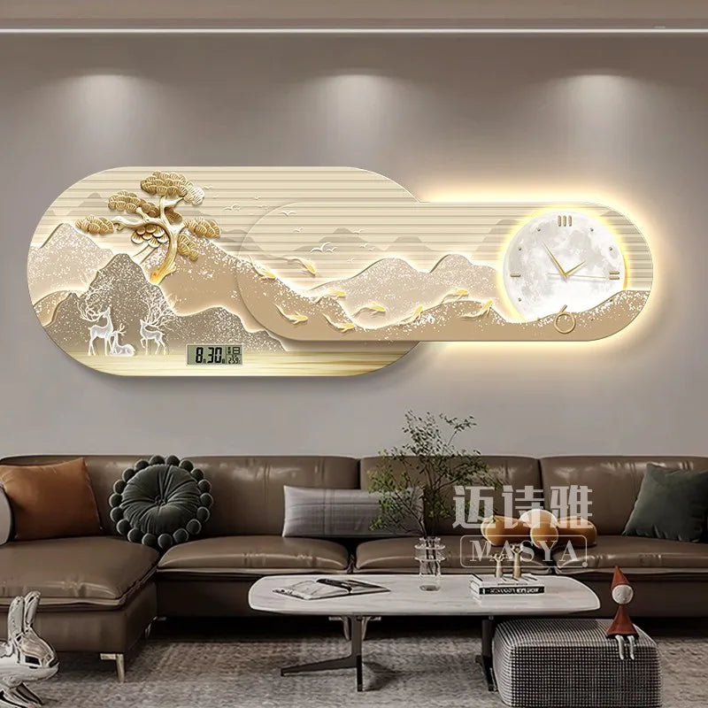 Unique Minimalist Wall Clock Night Light Unique Design Oversized Usa European Wall Clock Kitchen Modern Metal Horloge Decor