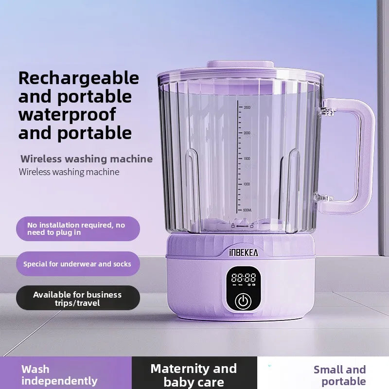 Mini Power Washer 7000 mAh USB Rechargeable for Travel Socks Underwear Underwear Wireless Portable Clothes Washing Cup 2.5L