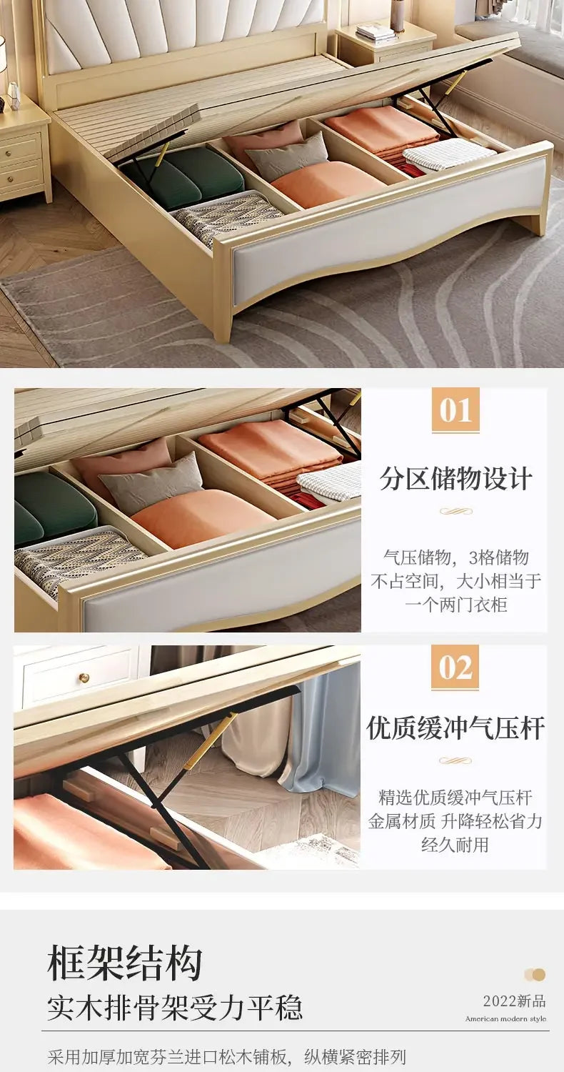 Design Double Bed Frame Sale Wooden Adult Modern Bases Bed Frames Bedroom Headboards Muebles De Dormitorio Home Furniture