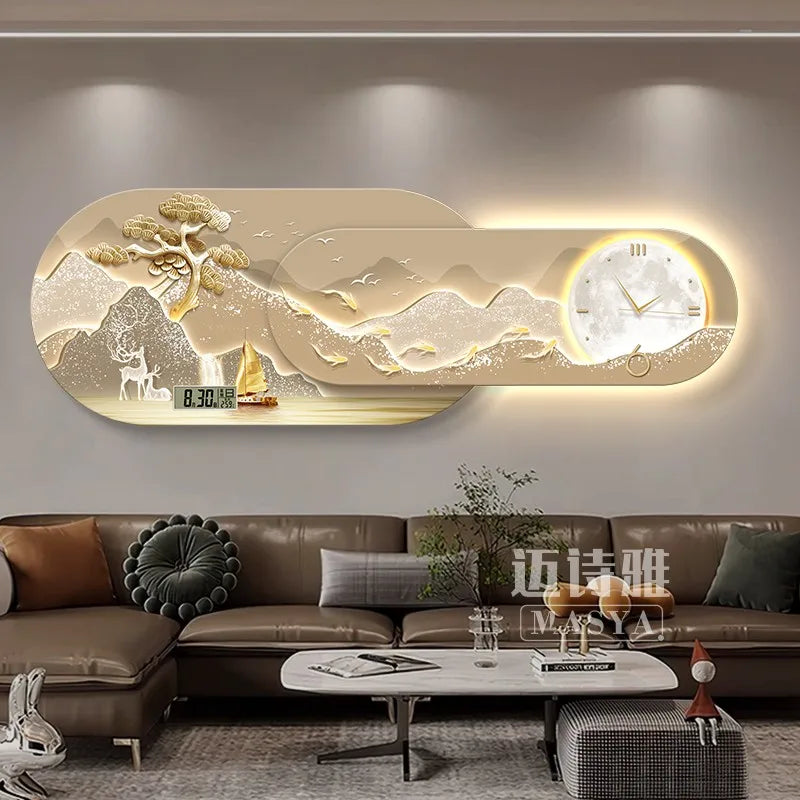 Unique Minimalist Wall Clock Night Light Unique Design Oversized Usa European Wall Clock Kitchen Modern Metal Horloge Decor