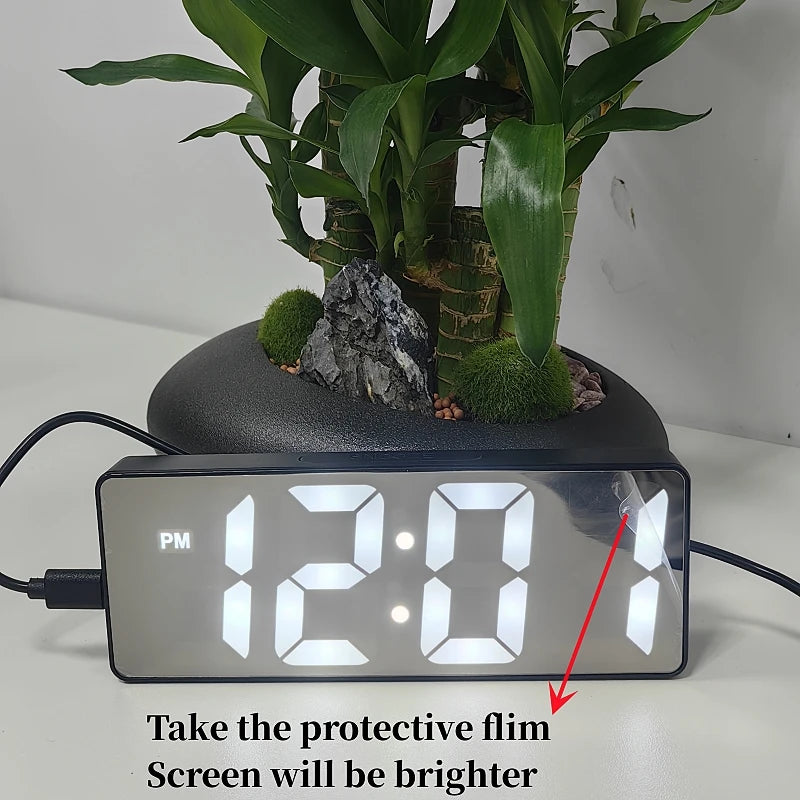 NieNie Digital LED Alarm Clock - Voice Control with Temperature Display