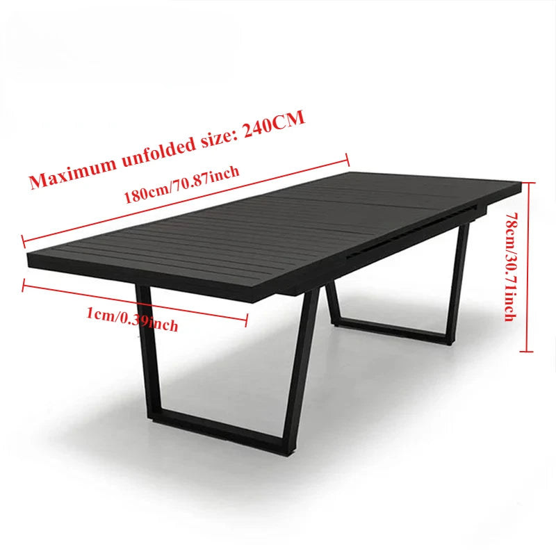 Outdoor Garden Sets Waterpoof Durable Extending square Aluminum Patio Table and Chairs Patio Furniture Sets Outdoor Dining Set