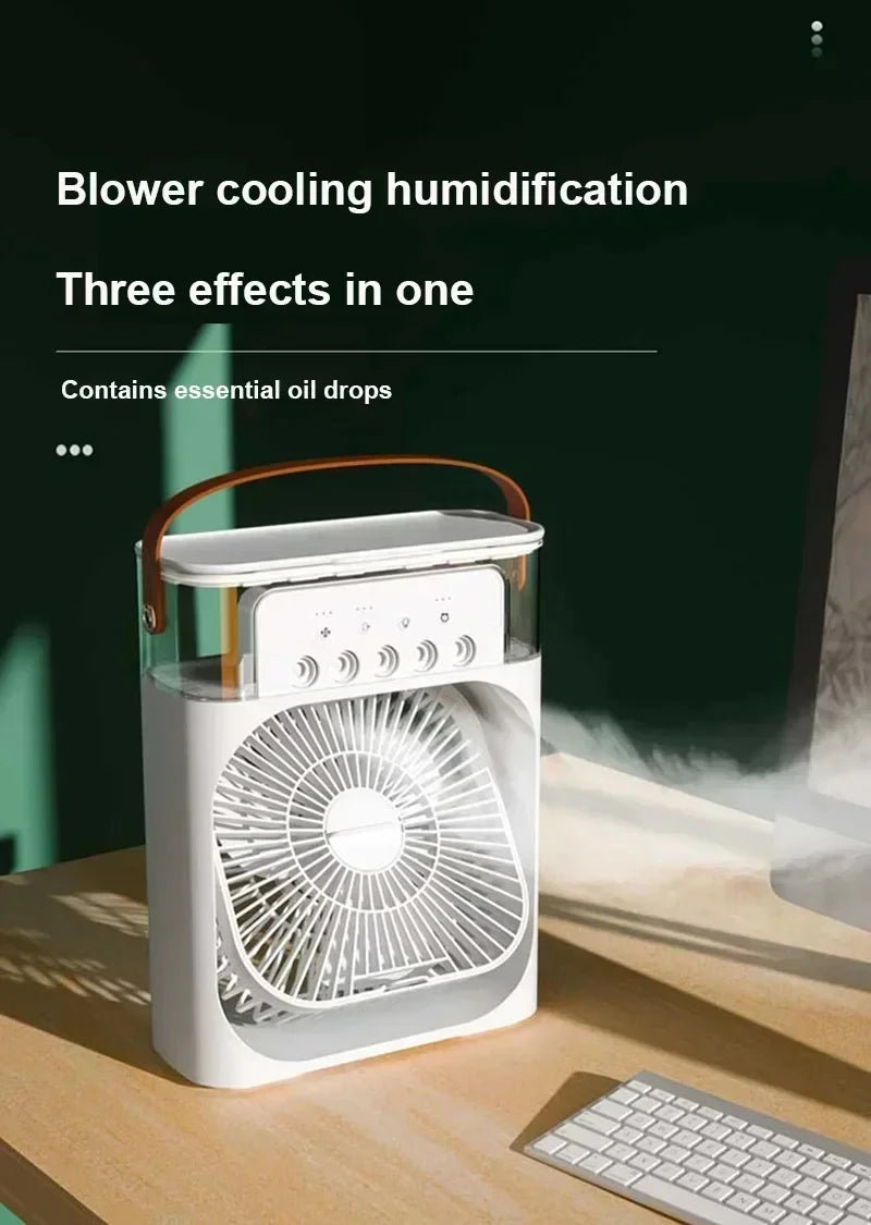 3-in-1 Portable Air Cooler - Mini Fan, Humidifier & LED Night Light