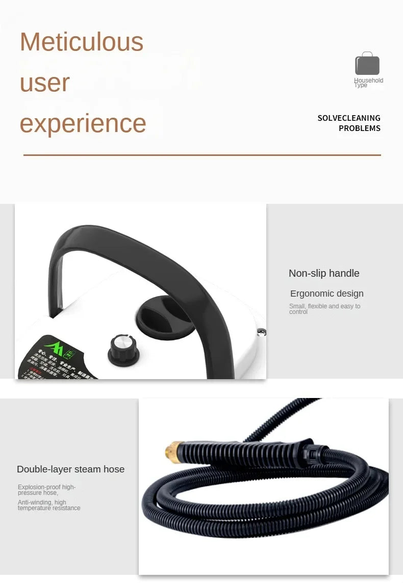 2025 New 1500W handheld steam cleaner Suitable for kitchen Bathroom Air conditioning Steam cleaning tools Portable steam cleaner