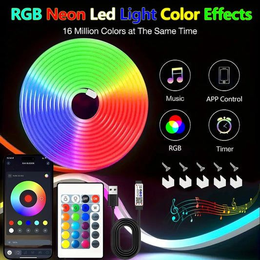 RGB LED Strip Lights - USB Color Changing Neon Lights with Remote
