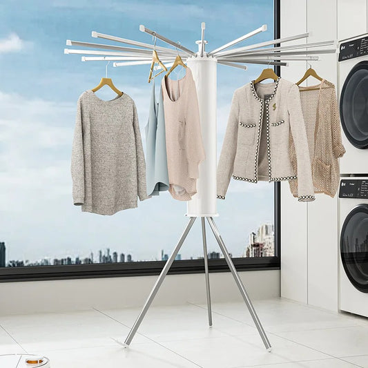 Foldable Octopus Clothes Drying Rack - Portable Rotating Laundry Dryer